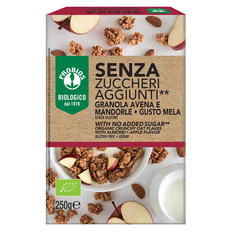 Granola à l'avoine, aux amandes et pommes  BIO - 250g