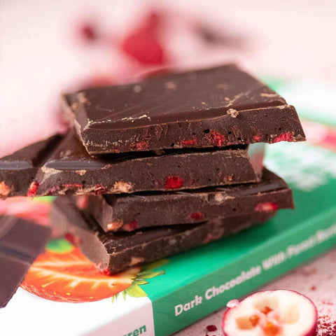 Dark chocolate bar with berries No added sugar Keto - 125g