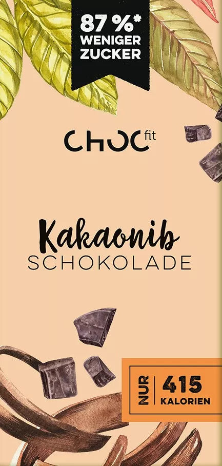 Chocolate bar with cocoa nibs - 100g