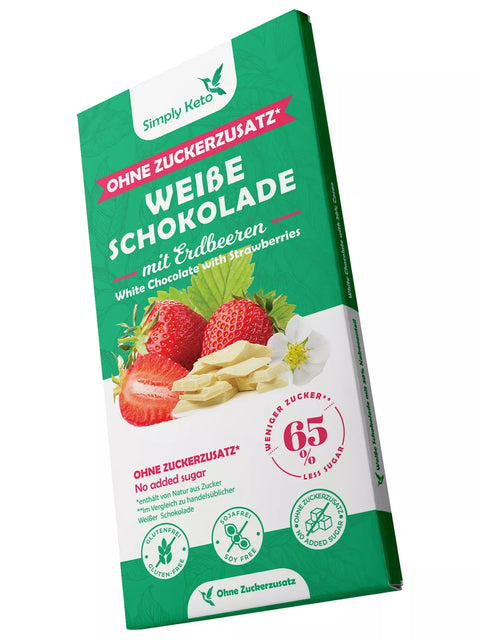 Tablette chocolat blanc allégé aux fraises - 125g