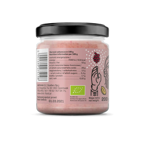 Beurre de noix de coco, cacahuète et framboises BIO - 200g