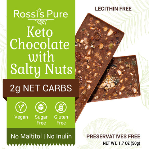 Chocolate bar with salted nuts Sugar-free Keto - 50g