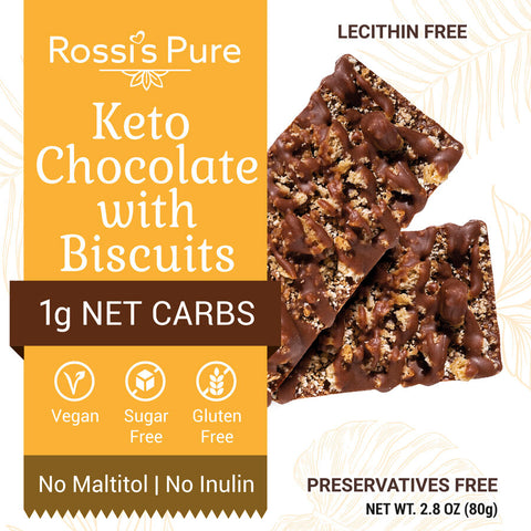 Chocolate bar with cookies Sugar free Keto - 80g