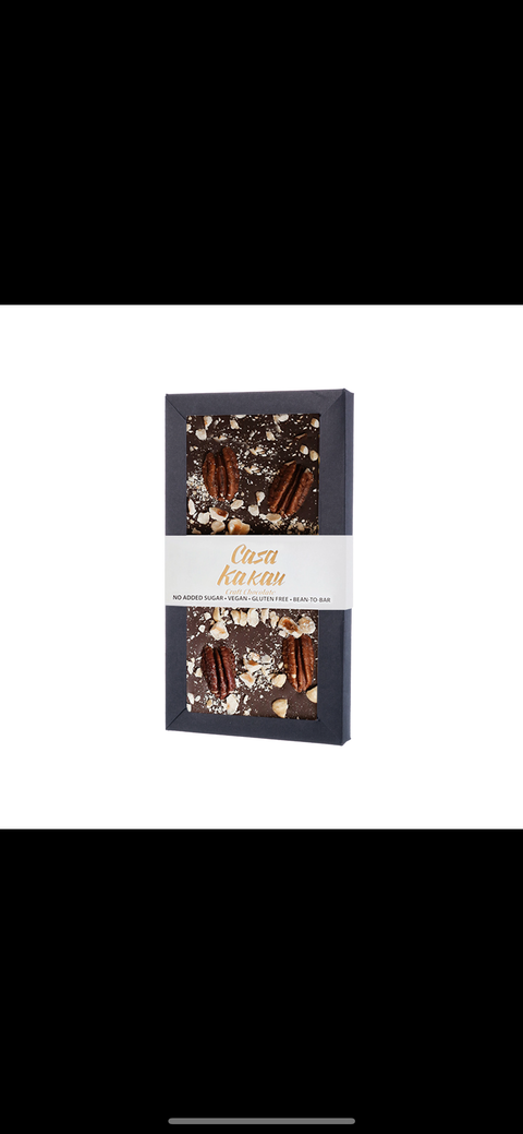 Dark chocolate bar with hazelnut and pecan - 80g