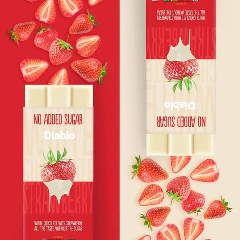 White chocolate bar with strawberry - 75g