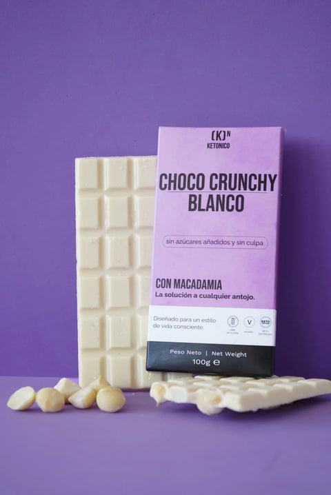 White chocolate bar with macadamia nuts No added sugar Keto Organic - 100g