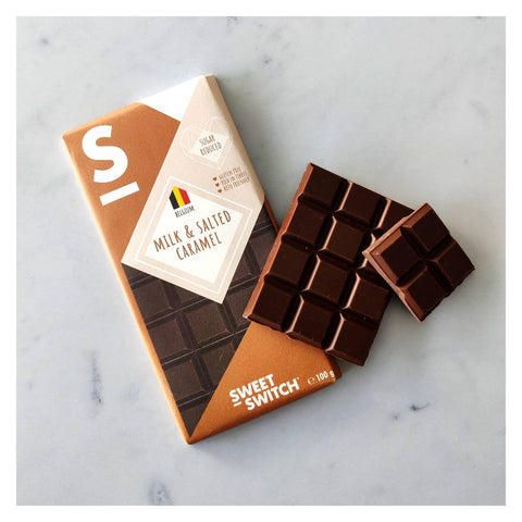 Milk chocolate bar with salted caramel - 100g