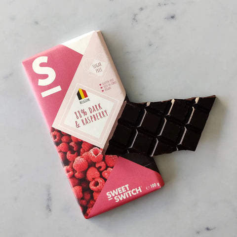 Dark chocolate bar with raspberry  - 100g