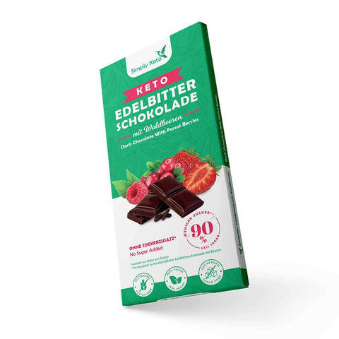 Tablette chocolat noir aux fruits rouges Keto - 125g