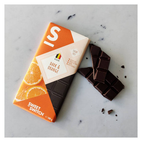 Dark chocolate bar with orange Sugar-free - 100g