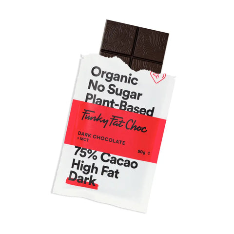 Dark chocolate bar 75% Sugar free Organic - 50g