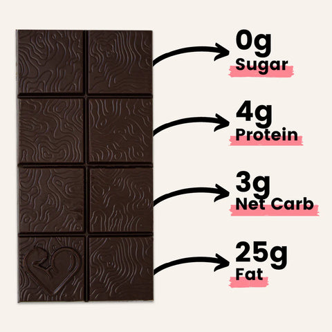 Dark chocolate bar 75% Sugar free Organic - 50g