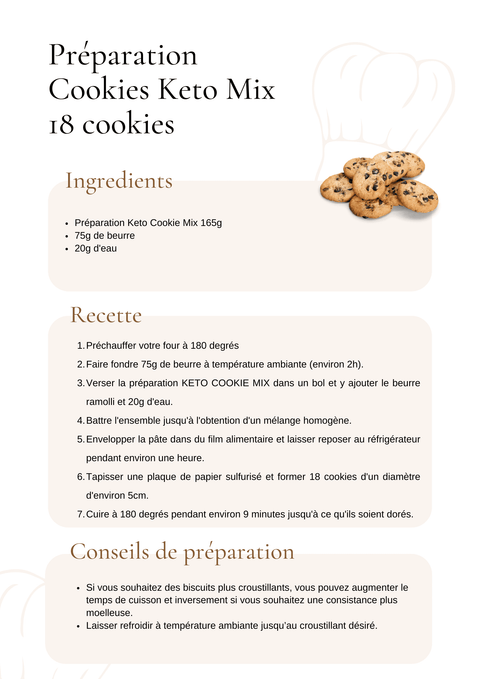 Mix for cookies - 165g or 18 cookies No added sugar Keto