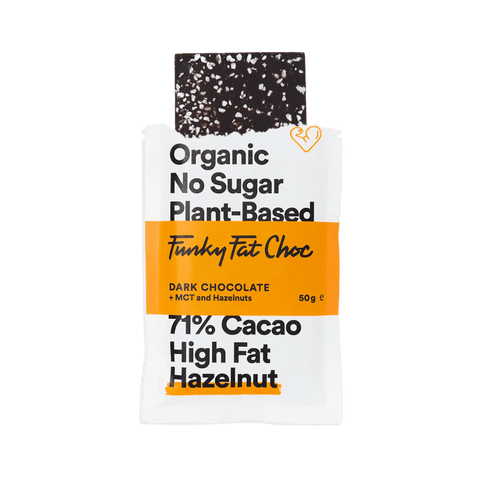 Dark chocolate & hazelnuts bar 71% Sugar free Organic - 50g