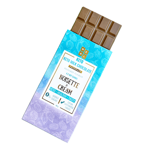 Chocolate bar HAZELNUT & CREAM - 80g No added sugar Keto